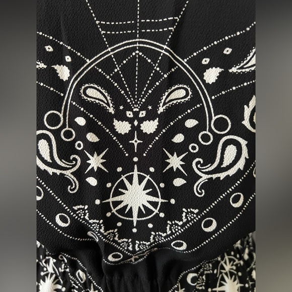 Talbots NEW Black & White Geometric/Handkerchief Sleeveless Midi Dress Medium - Picture 4 of 8